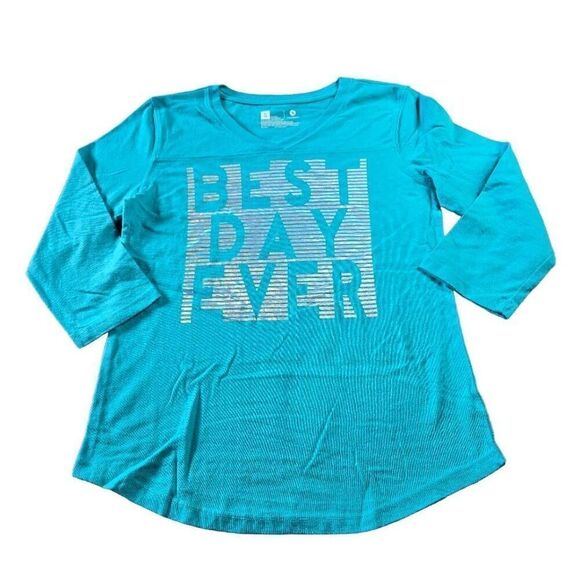 Xersion Best Dat Ever Girl shirt, 3/4 sleeve XL16 - Picture 1 of 3